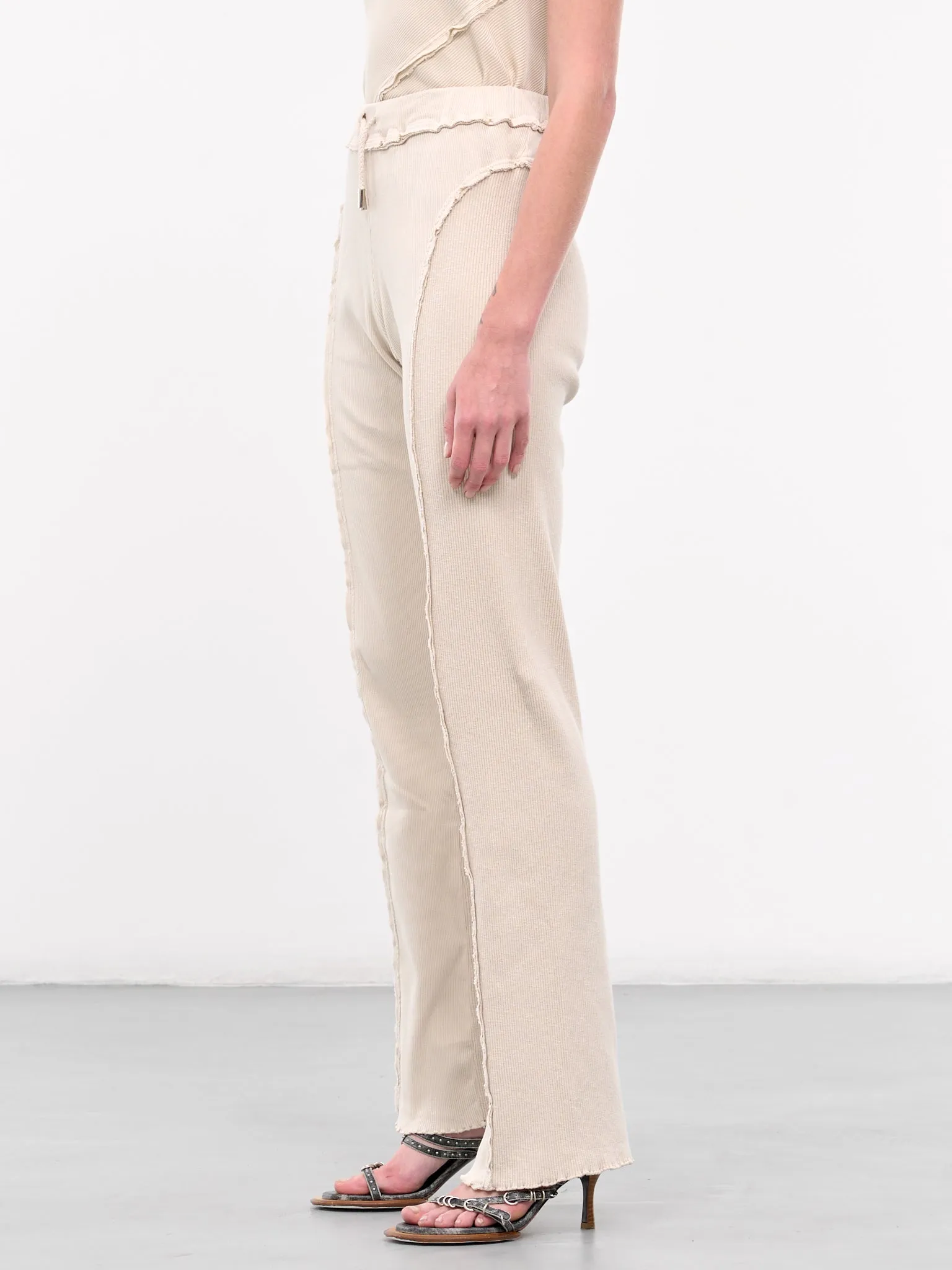 Rib-Knit Track Pants (TR40-1A-SHELL)