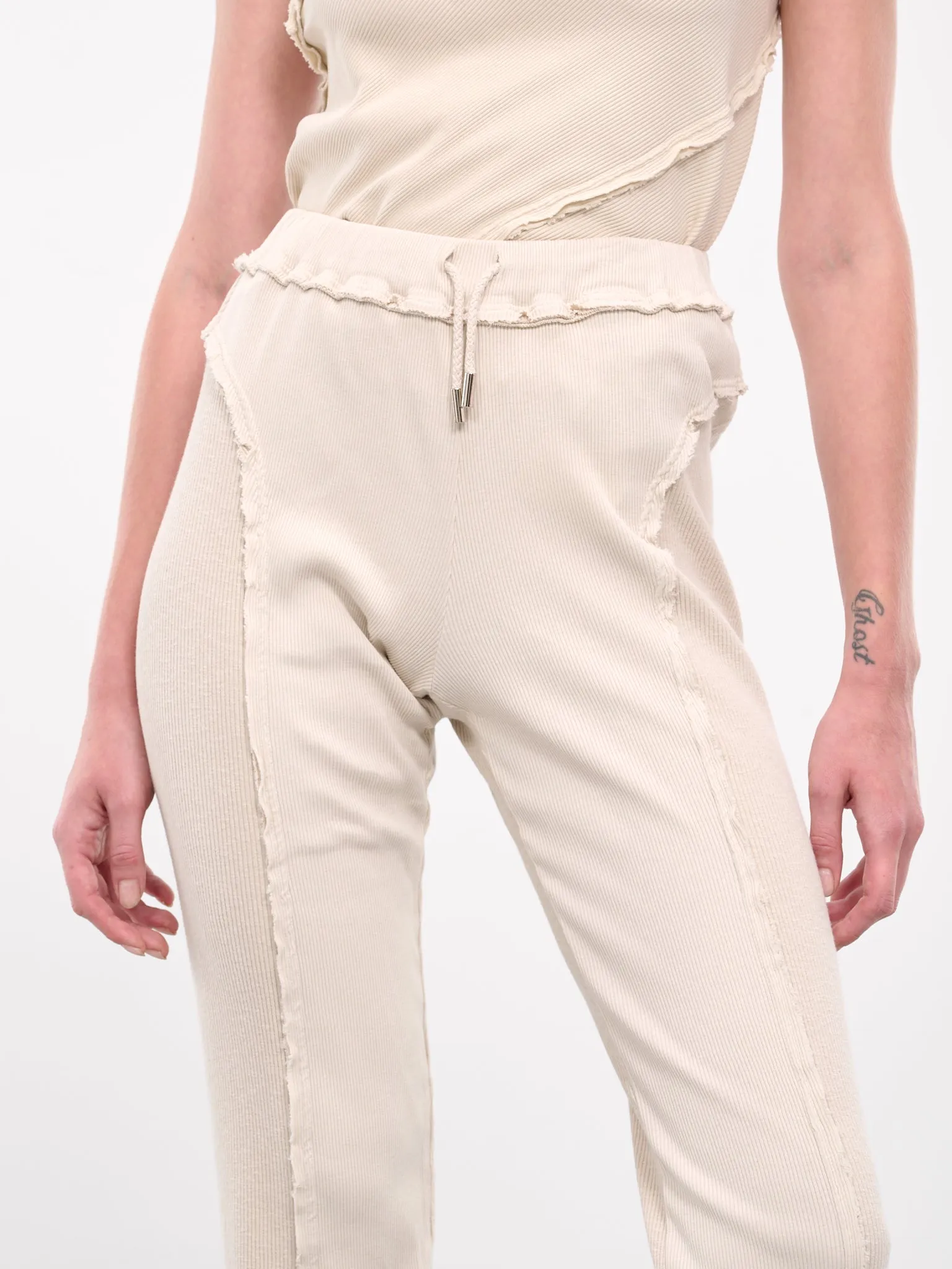 Rib-Knit Track Pants (TR40-1A-SHELL)