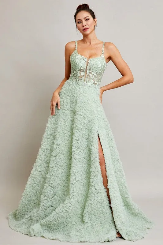 Sage Sleeveless Sweetheart A Line Dress