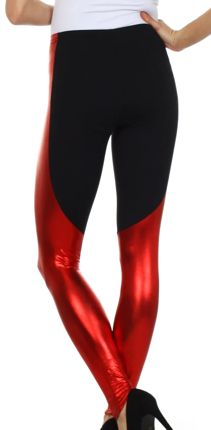 Sakkas Easy Comfort Metallic Liquid Leggings