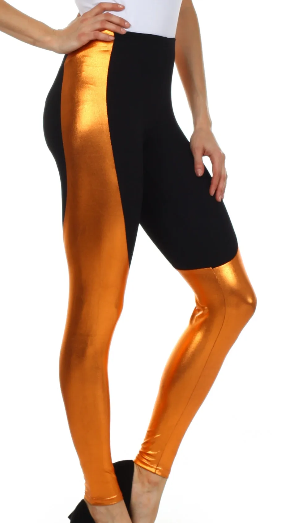 Sakkas Easy Comfort Metallic Liquid Leggings