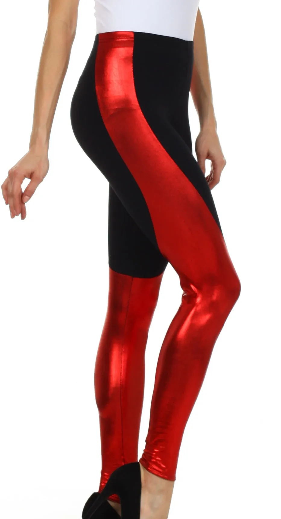 Sakkas Easy Comfort Metallic Liquid Leggings