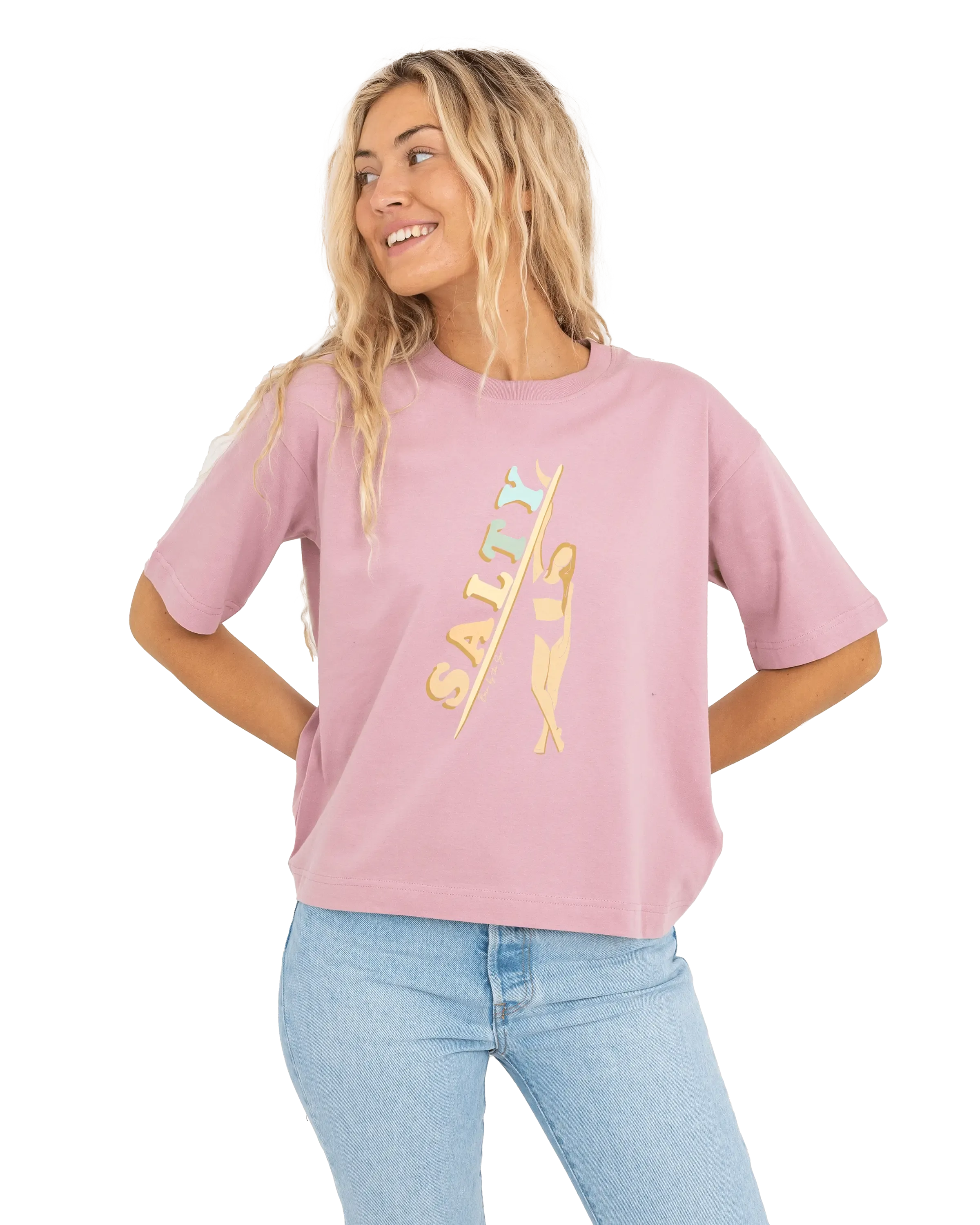 Salty Surfer T-Shirt in Purple Rose