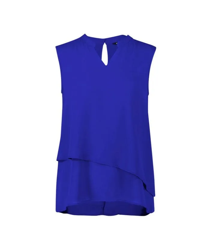 Seville Womens Sleeveless Layered Blouse