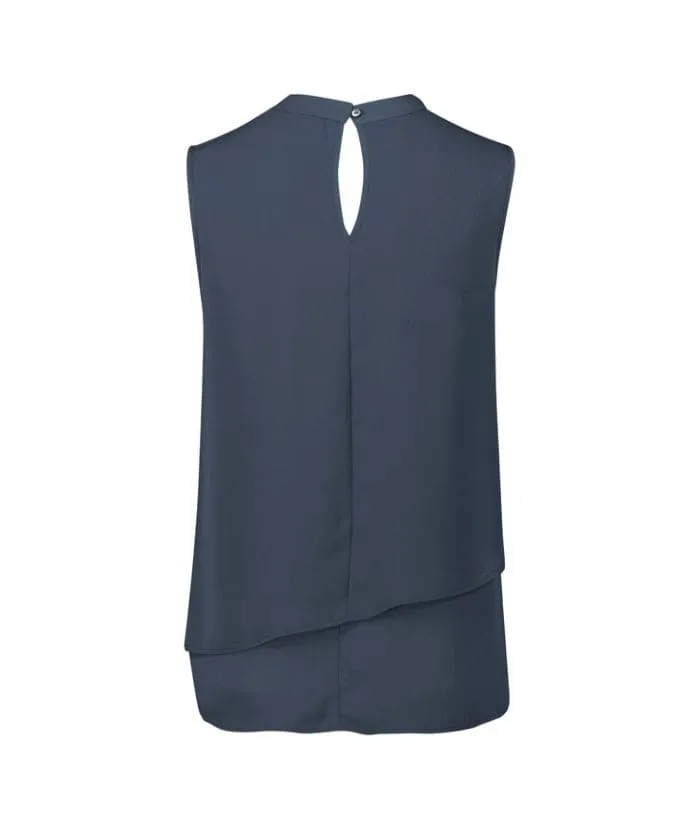 Seville Womens Sleeveless Layered Blouse