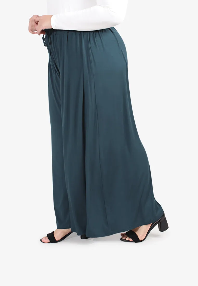 Shana Casual Palazzo Pants - Green