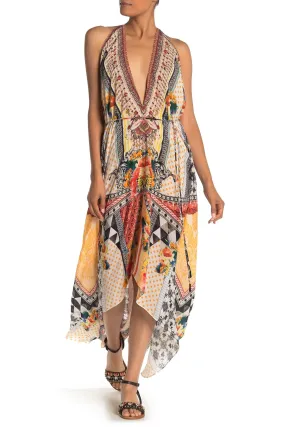 Signal Orange Flowy Maxi Dress