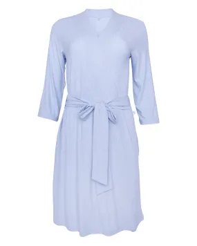 Solid Ribbed Powder Blue Robe by Posh Peanut