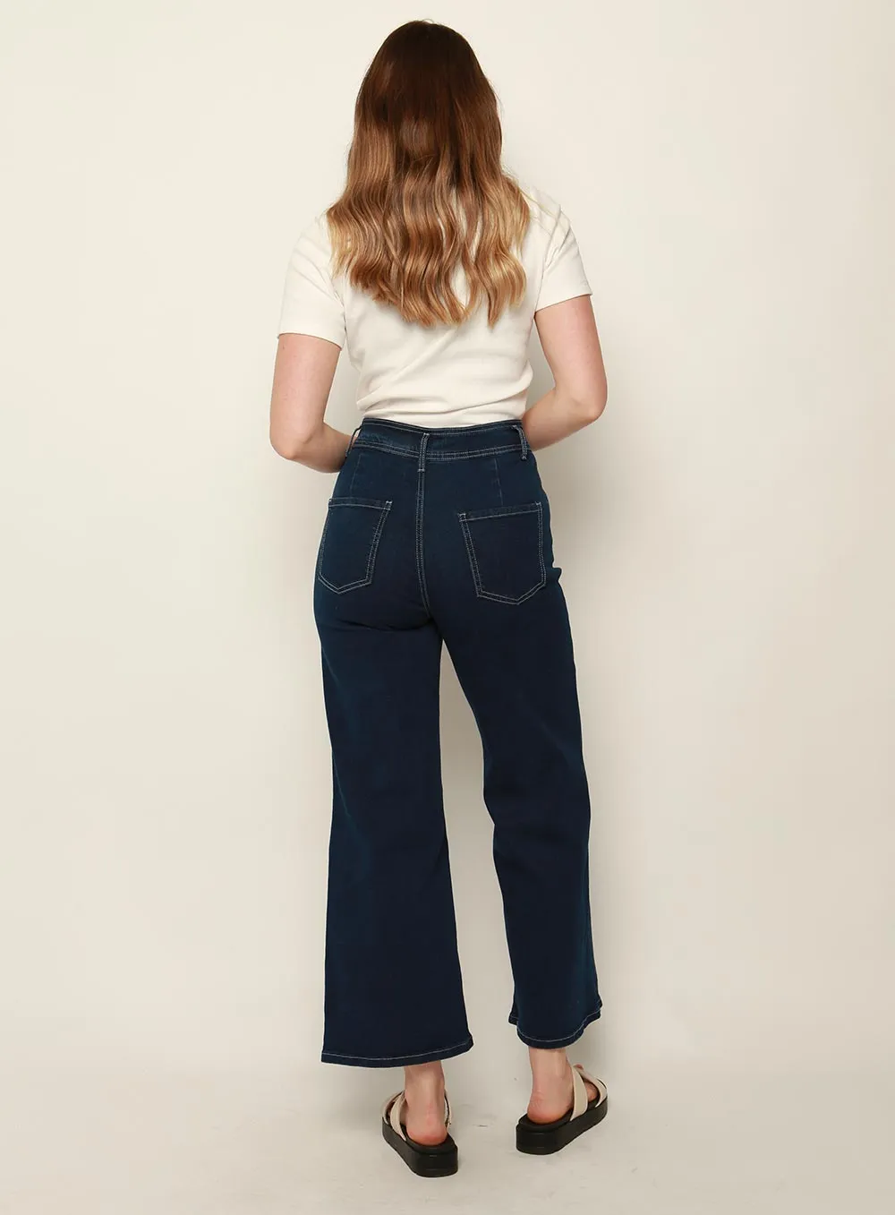 Stassy Wide Leg Pant-INDIGO