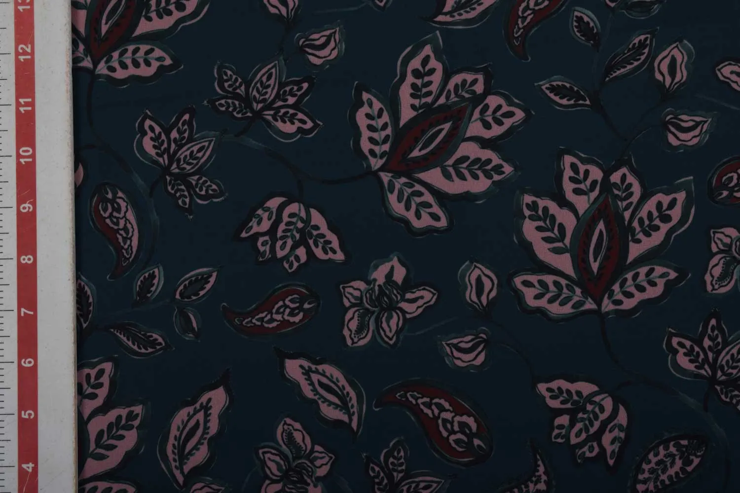 Teal Printed Georgette Fabric