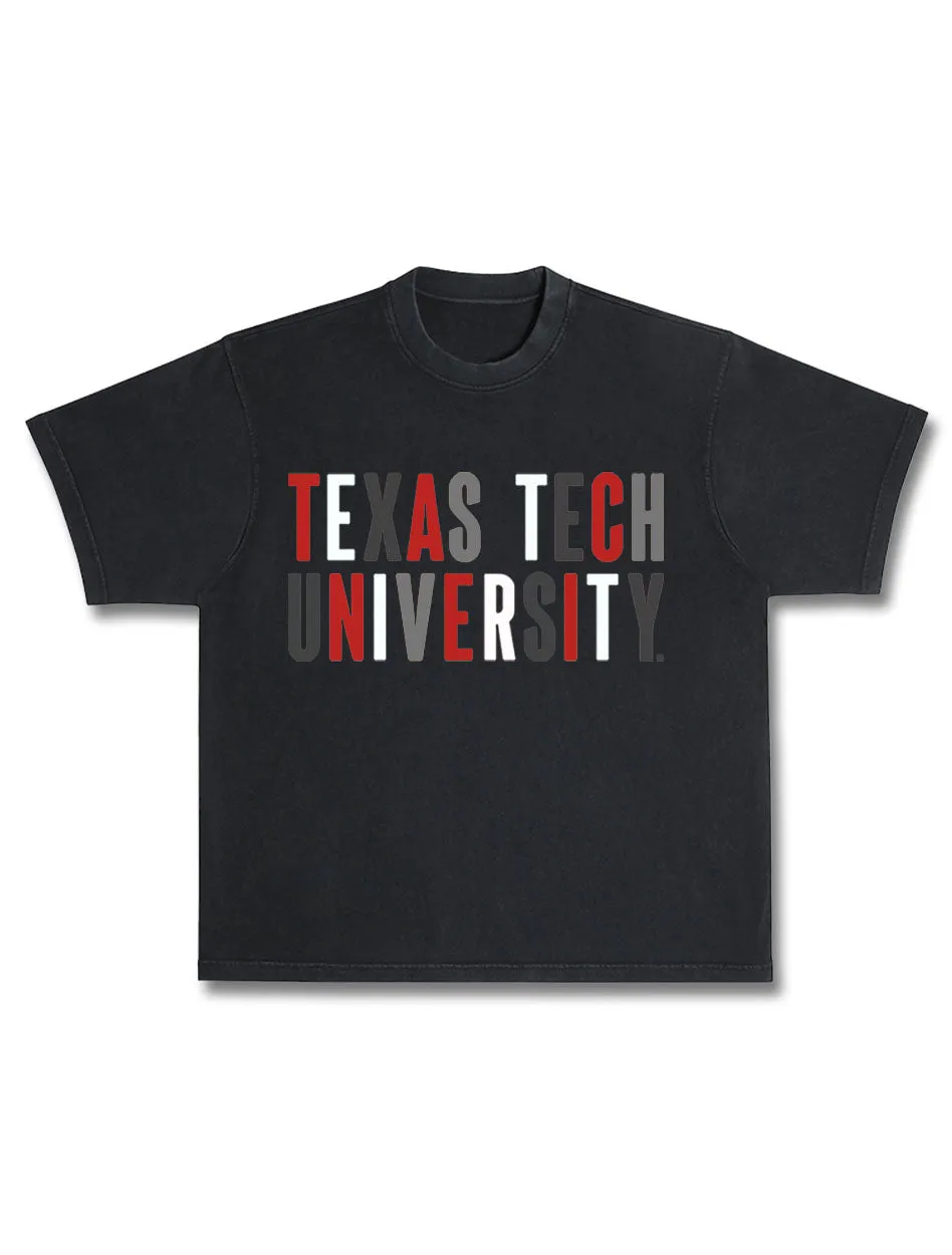 Texas Tech Red Raiders "El Pastel Stacked" Team Color T-Shirt