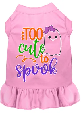 Too Cute To Spook-girly Ghost Screen Print Dog Dress Light Pink Xl