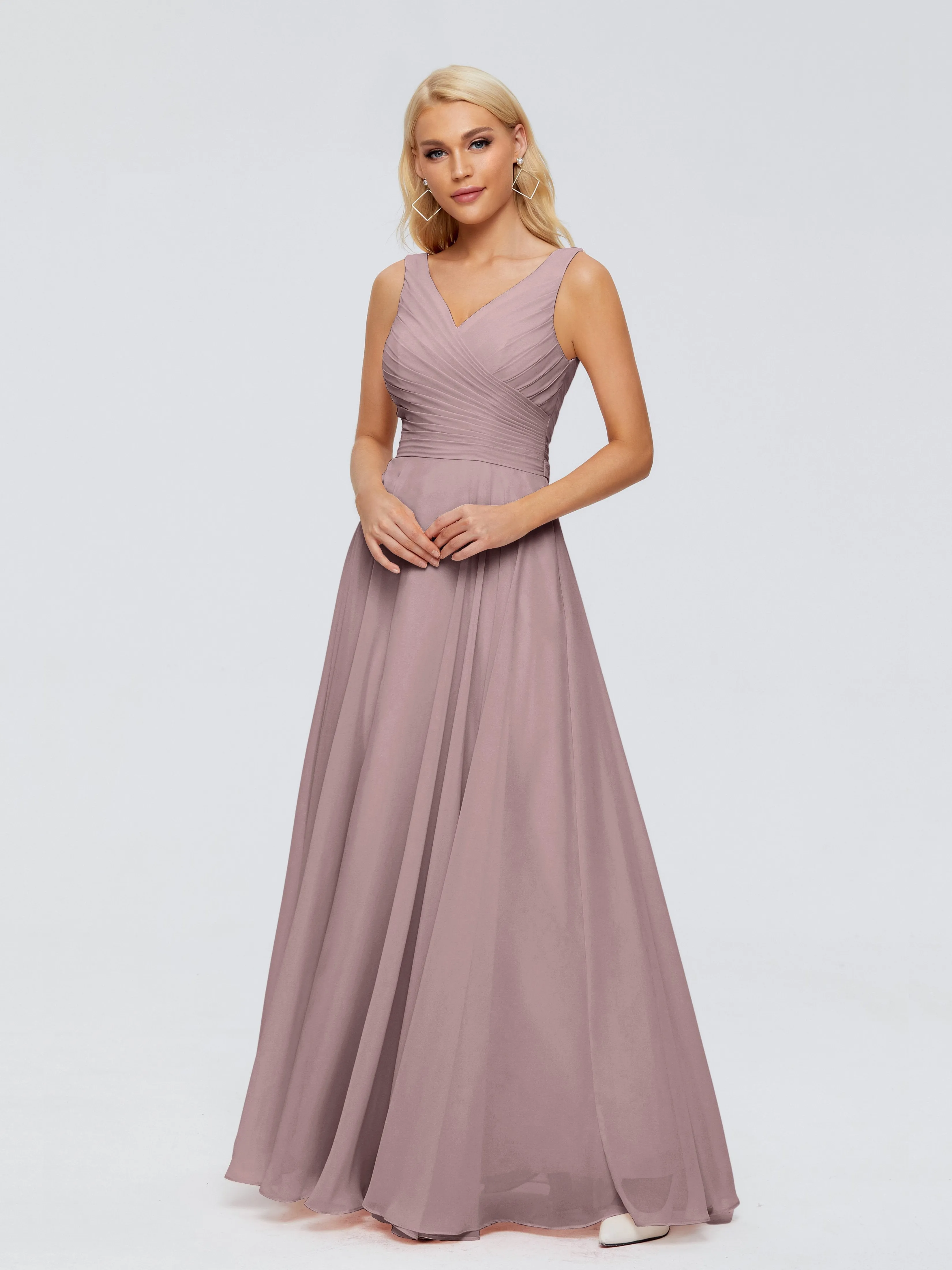 Vintage Mauve Junior Bridesmaid Dresses Ryleigh Flowy Chiffon Bridesmaid Dresses With Bow