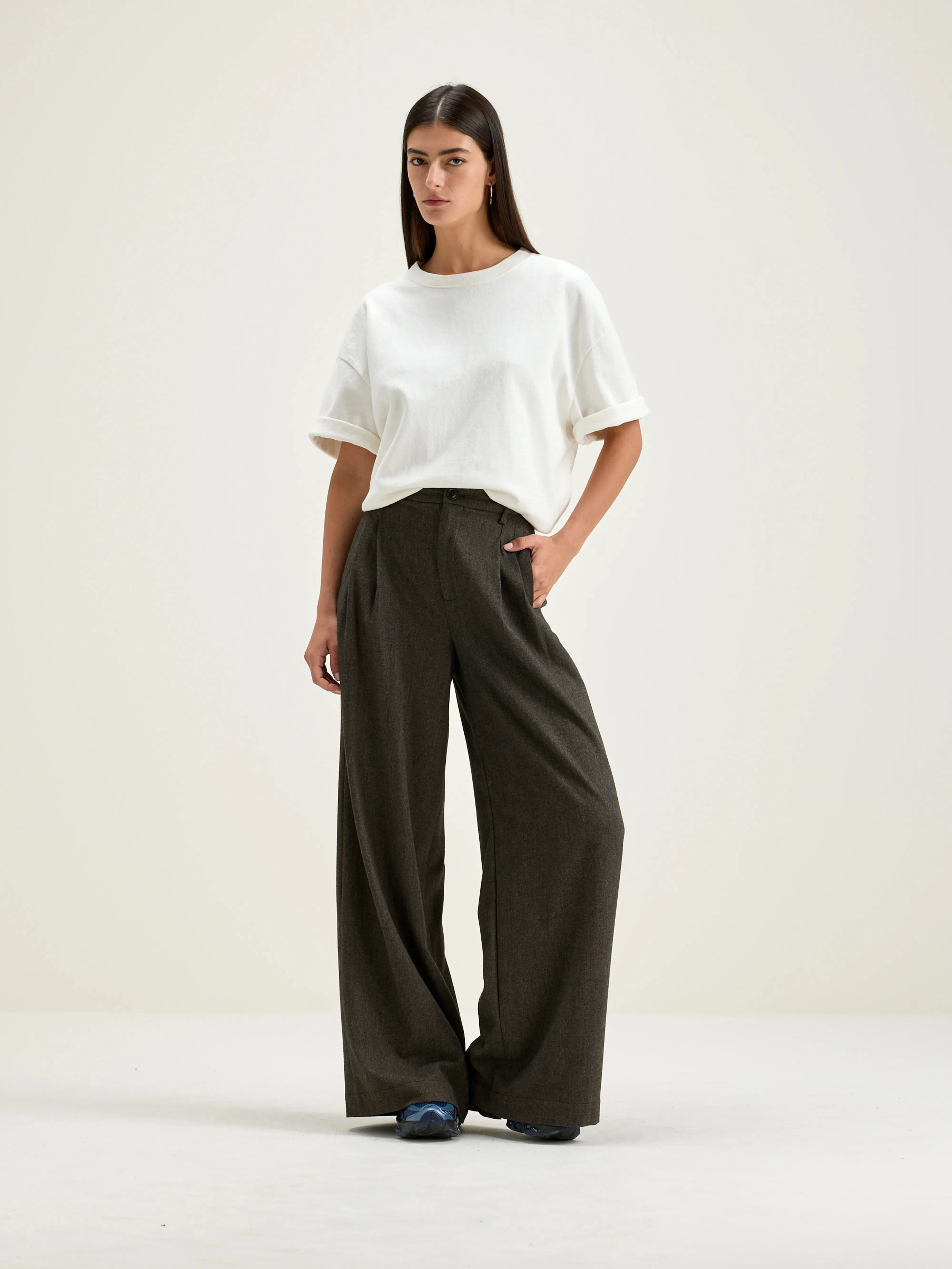 Volkert wide tailored trousers (242 / W / EBONY)