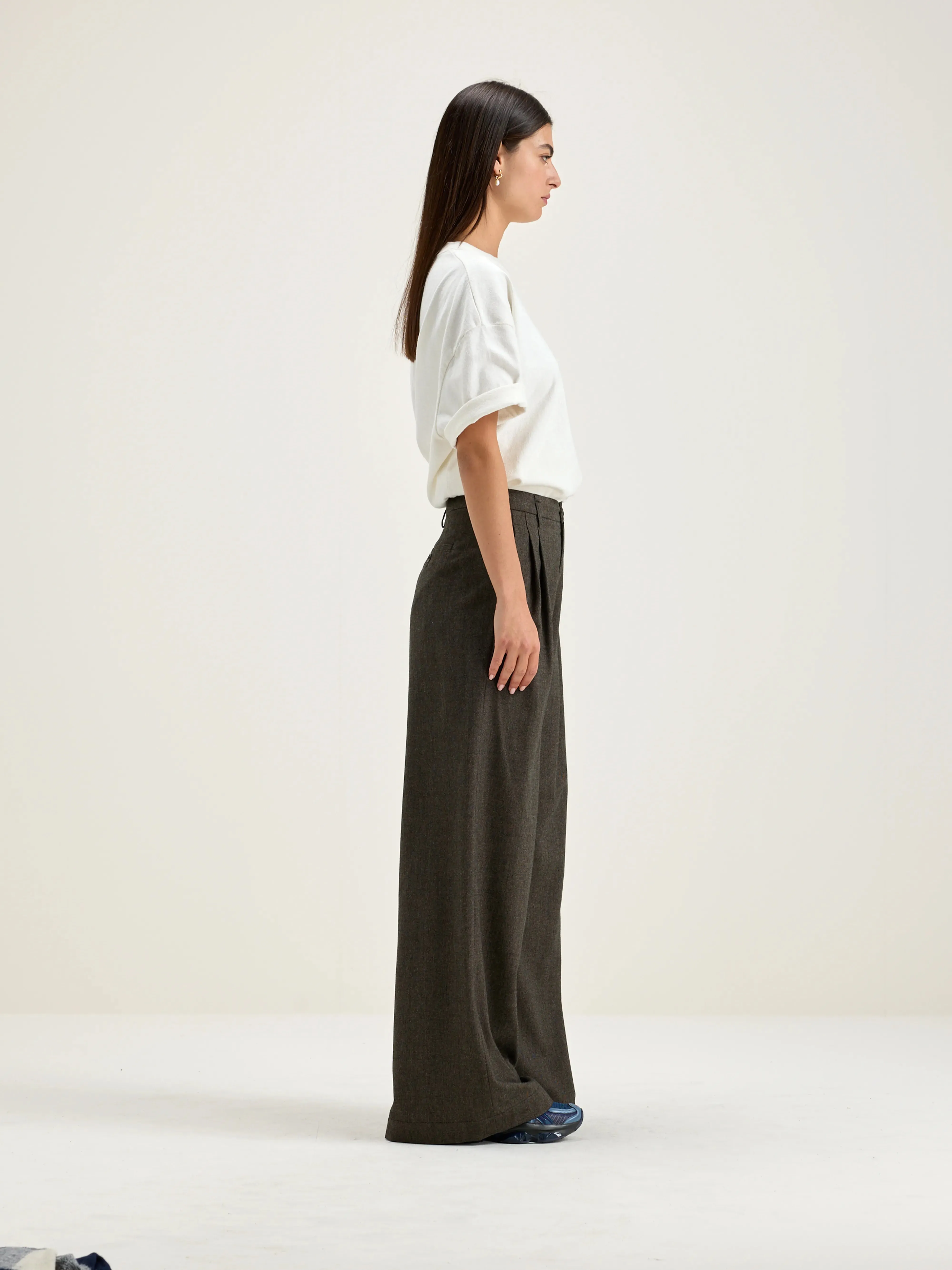 Volkert wide tailored trousers (242 / W / EBONY)